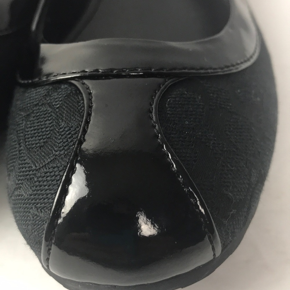 COACH REAGAN BLACK FLATS SIZE 8 M SIGNATURE PRINT - Picture 7 of 11